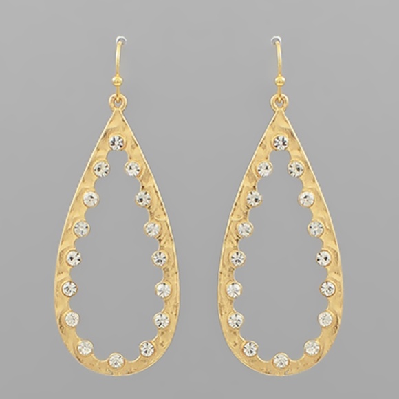 Bead Crystal Teardrop Earrings - Picture 1 of 2